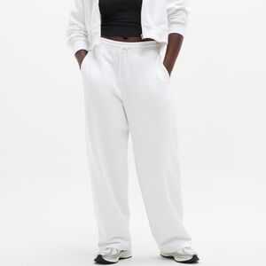 Athleta Forever Fleece Women's White Barrel Leg Sweatpants